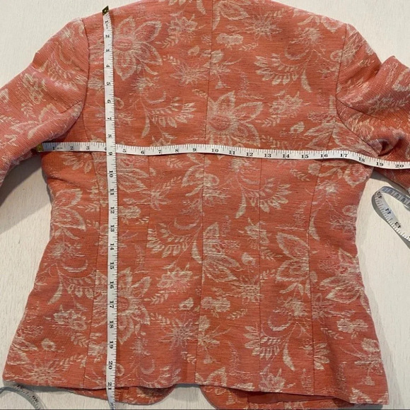 Rafaella Floral 3/4 Sleeve Blazer Jacket Textured - Picture 5 of 5
